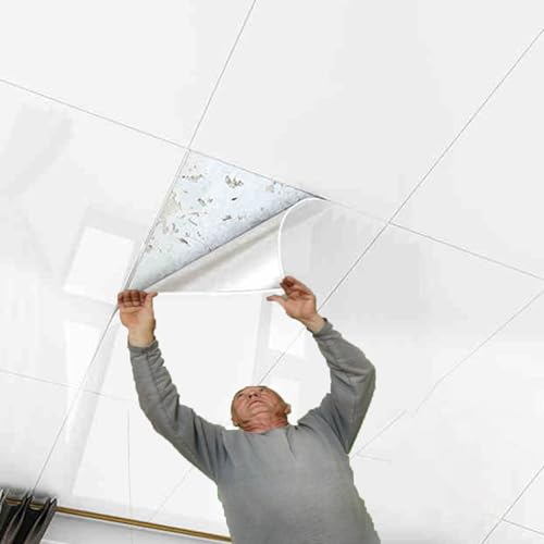 Paneles de techo para despegar y pegar, azulejos de PVC autoadhesivos para una fácil instalación en baños y oficinas, lavables y no requiere clavos