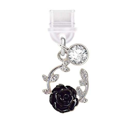 Protection Port Charge Type-C Contre Faux Contacts avec Charme Téléphone Fleur Rose