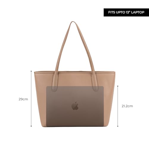 Image of Miraggio Akiva 13 Inch Laptop Tote Bag For Women Office Use | Office Tote Bag With Padded Laptop Sleeve And Zipper Closure | Stylish Totes