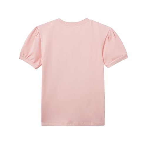 Image of Girls' St. Patrick's Day T-Shirt, Pink with Green Sequin Shamrock, Short Sleeve