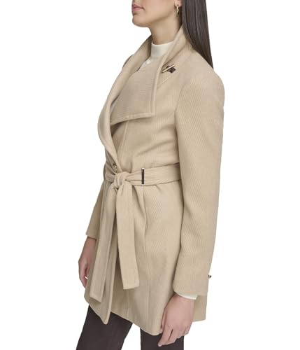 Calvin Klein Wool Wrap Jacket for Women Polyester Blend Fabric