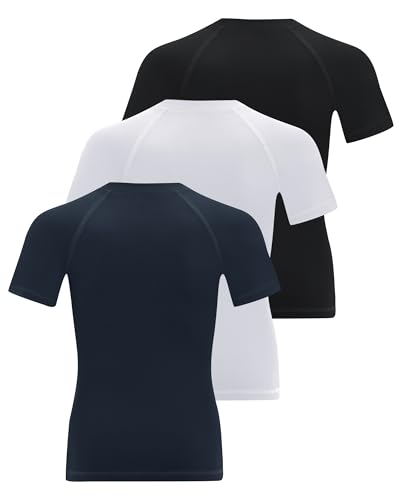Runhit Boys Compression Shirt Short Sleeve Youth Basketball Undershirt Kids Quick Dry Athletic Base Layer T-Shirt2