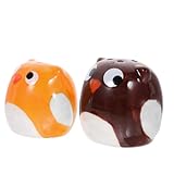 Leere gewürzgläser: das eulen-design dieses keramik-pfefferstreuer-sets verleiht ihm niedlichkeit und auch als dekoration oder als keramik-vorratsglas für die küche verwendet