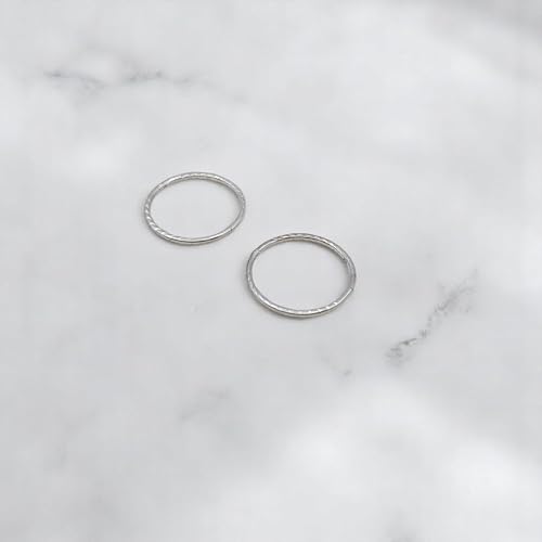 925 Sterling Silver Seamless Diamond Cut Twist Sleeper Hoop Earrings - Hypoallergenic 18G Hinged Hoops for Continuous Wear (8mm to 14mm) - Unisex Women Men Body Jewelry for Ears3