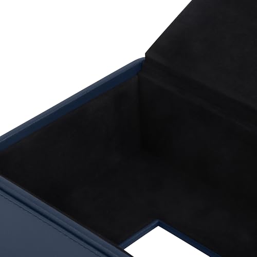 Image of V-CUBE DESIGNS Premium Vegan Leather Tissue Box Holder | Paper Napkin Holder | Sturdy Tissue Case /Cover /Dispenser /Organizer for Home /Bathroom /Office /Table /Desk /Car | Navy Blue