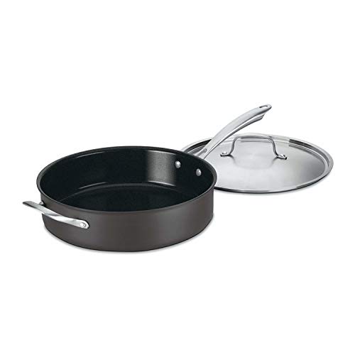 Image of Cuisinart GG33-30H 5.5-Quart Saute Pan with Helper Handle and Cover GreenGourmet, Black