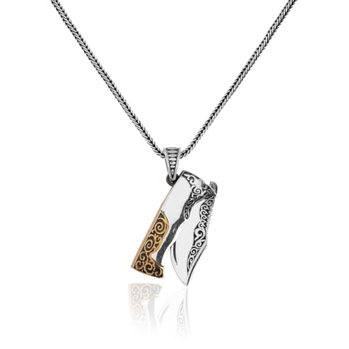 Collier couteau de poche en argent sterling pour affirmer son look biker sans usure
