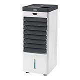 BLACK+DECKER - Verdunstungskühler 75 W | 5 L | Schwenkfunktion | Digitaldisplay | Fernbedienung | Timer 7,5 h | 3 Geschwindigkeiten & Modi | 4 Eisbehälter | Rollen