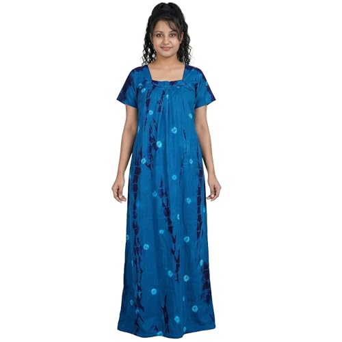 Image of Women's Cotton Printed Maxi Nighty