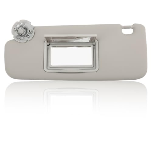 EKLN Sun Visor Left Driver Side LH with Mirror, Fit for 2011-2019 Chevy Cruze, Replaces OE# 95034256 95034253, Color: Gray (Left Driver Side)