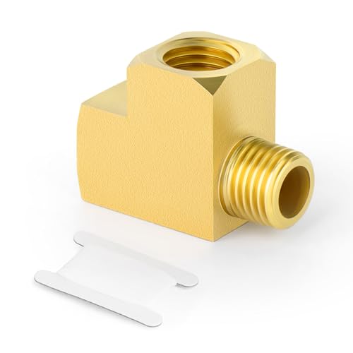 Image of GASHER 1Pc Brass Tee Fitting, 1 /2 inch FNPT x 1 /2 inch FNPTx 1 /2 inch MNPT Pipe Fittings, Male Run Tee