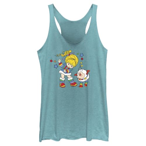 Rainbow Brite Womens Rainbow and Twink Racerback Tank Top