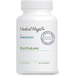 Herbal Magic XanthaLean Supplement Without Caffeine with Brown Seaweed & Pomegranate in Olive Oil, Vegetable Capsules, High Potency Fucoxanthin
