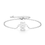 Y & Z Personalised Dog Paw Name Charm Bracelet in Silver, Rose gold, and Gold. Customised 1, 2 or 3 paws Design Engrave Pet Name Hand Finished in the UK with Gift Box