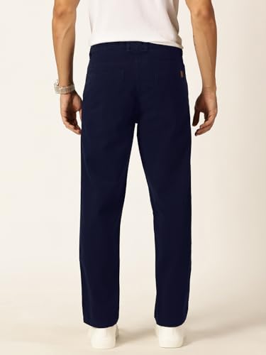 Image of Thomas Scott Men's | Solid | Light Weight | Breathable Fabric | 4 Pocket | Mid Rise | Relaxed Fit | 100% Cotton | Button Waist | Chino Trouser | Pants