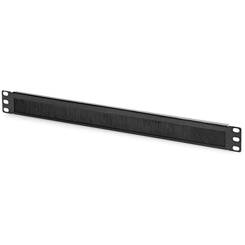 DIGITUS Cable Grommet with Brush Strip - 1U - 19 Inch - Network Enclosure - Patch Cable - Black Cover