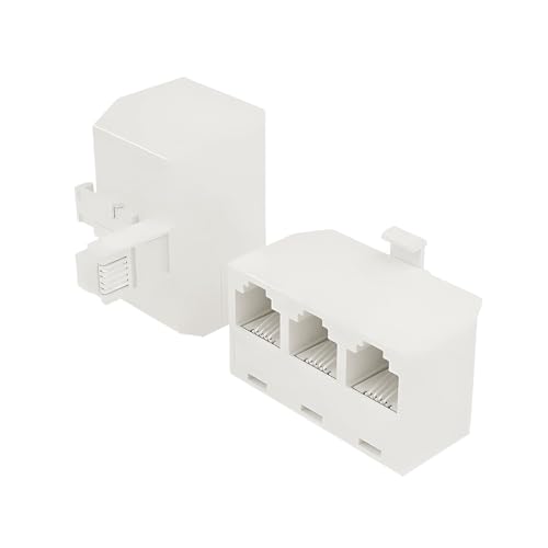 HAWAKA RJ11 Female to RJ11 Male Adapter Adaptateur Répartiteur De Ligne Téléphonique Séparateur Mural Téléphonique À 3 Voies Prise Rj11 Adaptateur Haut