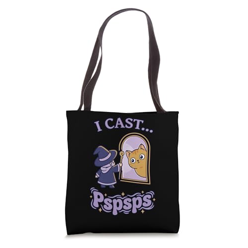 I Cast Pspsps Funny Fantasy Wizard Magic Cute Cat Lover Meme Tote Bag