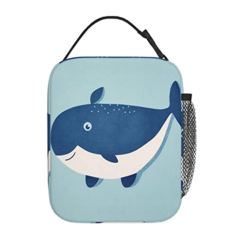 Molycho Cute Whale Insulated Lunch Bag Lunch Box Lunch Tote Cooler Reusable For Office Travel Work Picnic Hiking Beach Unisex Zipper Insulated Lunch Box Lifestyle Supplies #TOP2