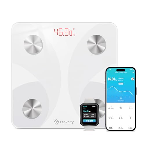 Etekcity 体重計 体組成計 スマホ連動 13項目測定可能 ２年品質保障 体脂肪計...