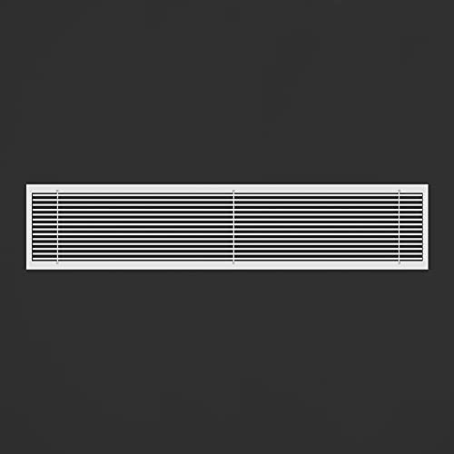 LBG Products 40" X 8" Air Grille, Aluminum Linear Bar Grilles, Removable Front Grille & Easy Airflow Fixed Bar Supply/Return Air Vent Grille, White [Outer Dimensions: 40.8"w X 8.8"h]