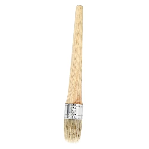 KONTONTY Professional Round Paint Brush 30mm Natural Bristles Furniture Wax and Brush for Stencils Home Decor Wood Restoration