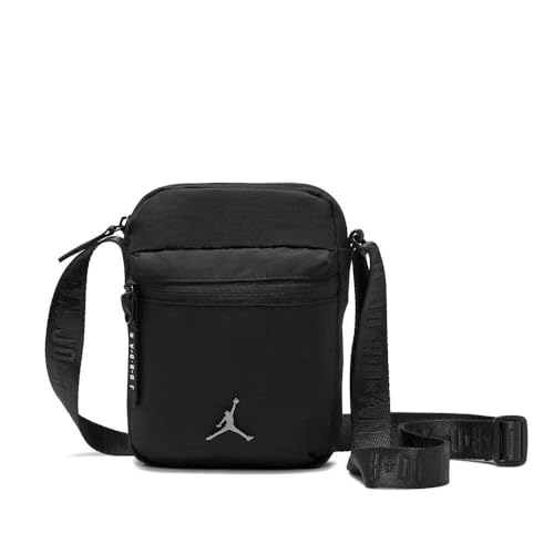 Jordan Airborne Festival Bag (Big Kids) Negro Talla única, Negro Plata