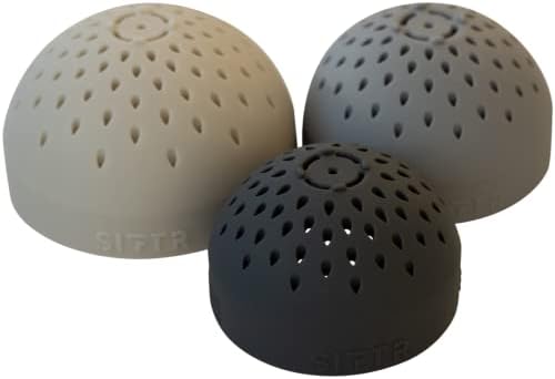 SIFTR (GREY) Nesting Can Strainer Mini Colander Set - Space Saving Small Colanders and Strainers - Multi Use Kitchen Gadget - Silicone Can Strainer