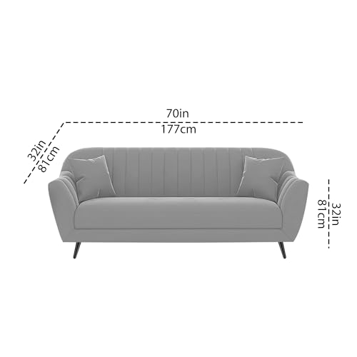 Image of Atticus 3+1+1 Seater Sofa Set for Living Room (Grey Colour) Premium Fabric Sofa