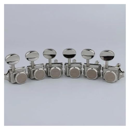 ギターのチューニングピン ヴィンテージ ニッケル/クローム ロック ストリング チューナー エレキギター マシン ヘッド チューナー ST/TL ギター チューニング ペグ用(PRO Nickel)