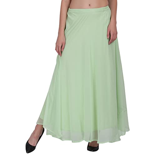 Image of Skirt for Women Designer and Full Flared Georgette Plain