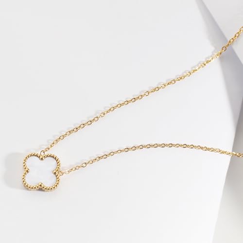 for Double Sided Fritillaria Lucky Four Leaf Clover Necklace 18K Gold Plated Simple Fashionable Necklace for Women4