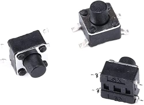 Micro interruptor SMD AHLOKI pack de 100 pulsadores tactiles de 4,5 x 4,5 mm para circuitos 2
