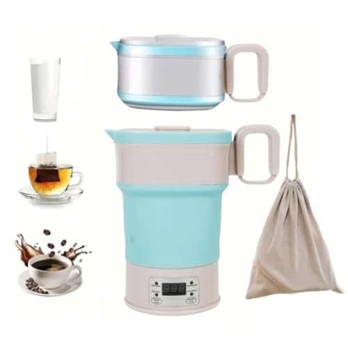 Dlwk �܂肽���߂�P�g�� �d�C�P�g�� �܂肽���� 800ml �g�у|�b�g �V���R�� �d���ؑ� ���^ �R���p�N�g �������� �ۉ� �󕰂��h�~ �C�O�Ή� �Ԓ��� �L�����v ���s�p�i �g�ѕ֗� (�u���[)