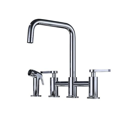 Robinet de cuisine pour eau chaude et froide double manette avec mitigeur évier