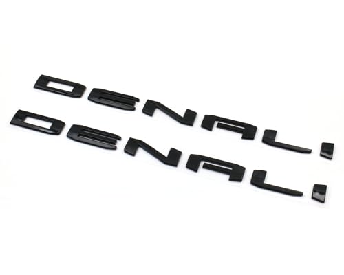 Image of 4pcs Gloss Black Door Rear Denali Yukon Emblems Letters Compatible with 2021-2024 Yukon Yukon XL (Gloss Black), TL-008