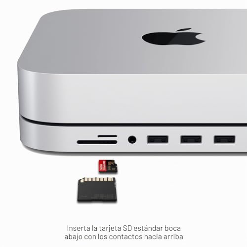 Hub USB C Frontal Satechi con Lector de Tarjetas SD y Audio para Mac Mini M2 3