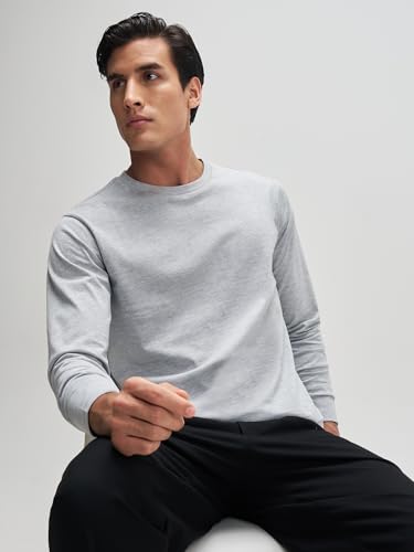 Image of XYXX Men's Solid Cotton T-Shirt | Round Neck Tshirt | Full Sleeves | Solid-Regular Fit Tshirt for Men