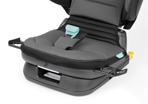 Peg Perego Viaggio Flex fotelik samochodowy ISOFIX z zaawansowaną technologią, odchylany, składany, wzmocnione oparcie, dla dzieci w wieku 100-150 cm, 15-36 kg, kolor Crystal Black