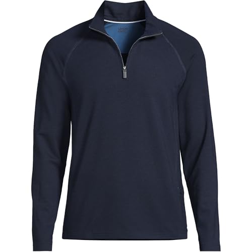 Lands' End Men's Long Sleeve Raglan Hybrid Quarter Zip3