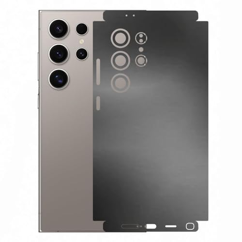 Image of AtOdds Mobile Skin Sticker Wrap | Compatible for Samsung S24 Ultra (5g) | Scratchproof Matte Finish | Full Coverage for All Sides & Camera Protection (Design - Metallic Grey)