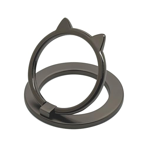ラスタバナナ スマホリング NEKO no MAGNET RING MagSafe対応 強力磁石 落下防止リング 猫耳大 スペースグレー RMRNG03SG