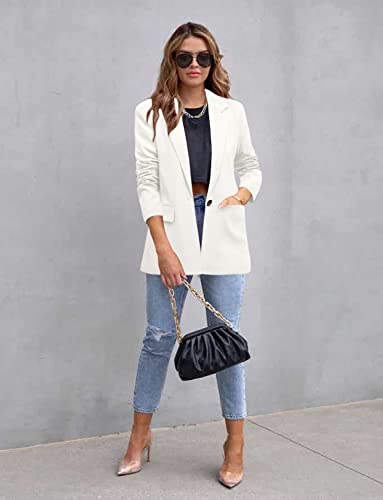 Image of CRAZY GRID Womens Casual Blazer Jacket Long Sleeve Open Front Work Office Blazer Lapel Button Jacket