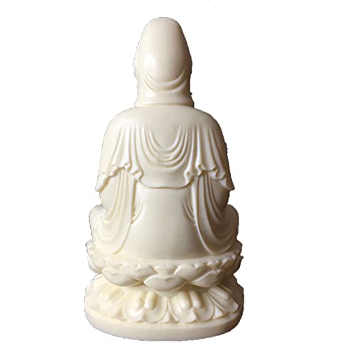 Estatua de Kwan Yin sentada en loto de 13 cm miniatura 6