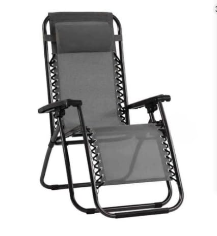 ARBUTUS Tumbona de Jardín Plegable y Reclinable, Hamaca con Cojín Cómoda y Resistente para Terraza, Camping y Patio (1, Gris Oscuro)