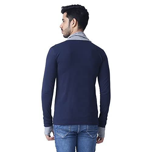 Image of Black Collection Men's Attached Muffler Full Sleeve T-Shirt(SKU: BCN0023)