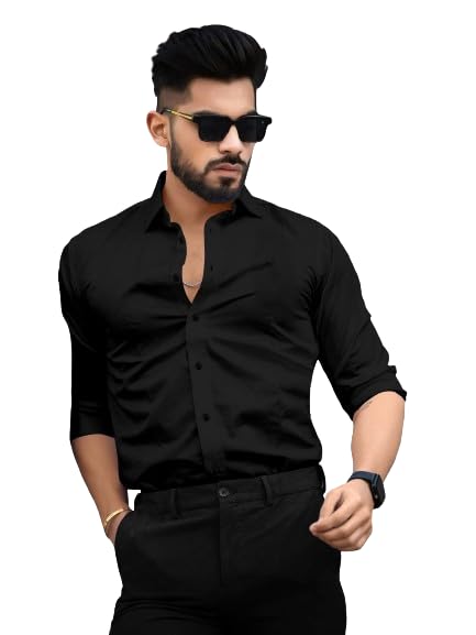 Image of Men's Cotton Solid Full Sleeves Regular Fit Casual Shirt and Pant