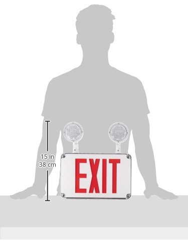 Morris Products Wet Location Combo Led Exit Emergency Light – Red Led Color, White Housing – Compact Design, Energy Saving – Fully Automatic – Thermoplastic, Glare Free, Adjustable – High Output, (73456) #TOP4