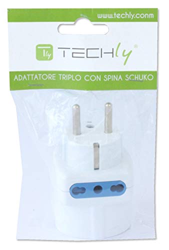 TECHLY 100136 Adattatore Triplo Spina Schuko a