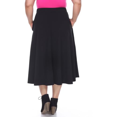 white mark Womens Plus Knit Textured A-Line Skirt Black 3XL2
